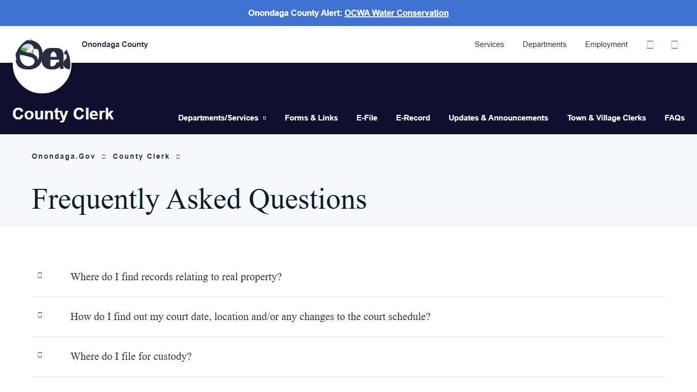Frequently Asked Questions - County Clerk