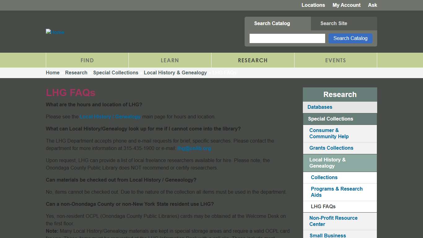 LHG FAQs Onondaga County Public Libraries